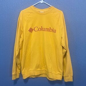 COLUMBIA | Men’s Crew Neck Sweatshirt size Large Mustard Yellow & Red